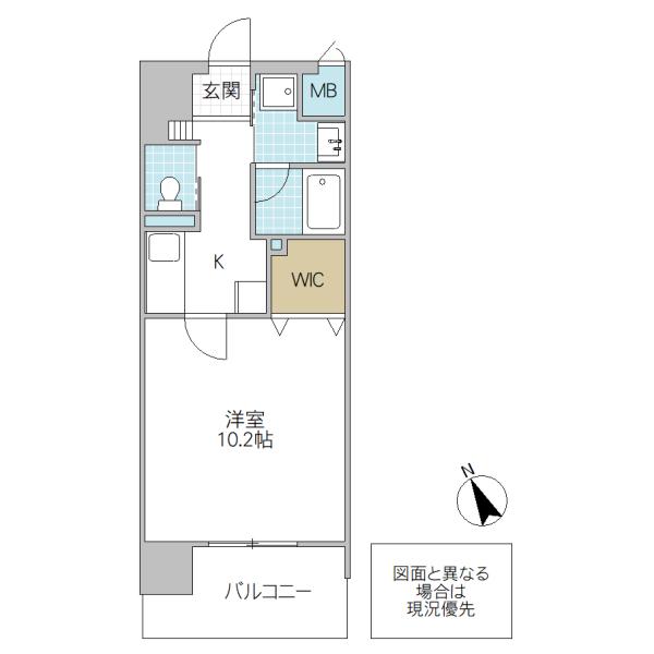 アルティザ水戸泉町(1K/9階)の間取り写真