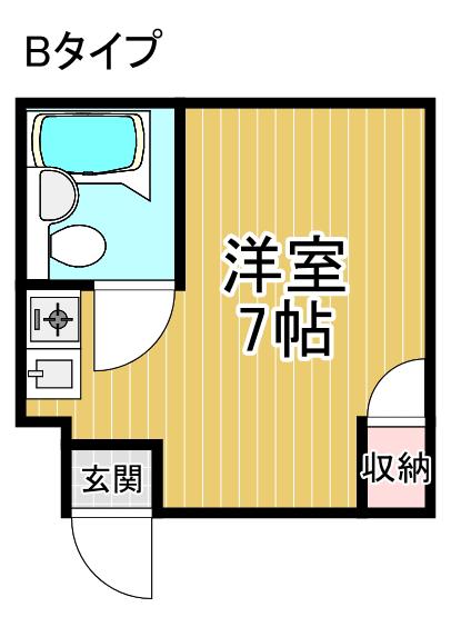 ラパンジール粉浜II(ワンルーム/1階)の間取り写真