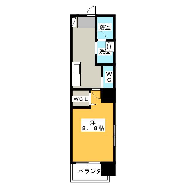 コーキャス馬場町(1K/8階)の間取り写真