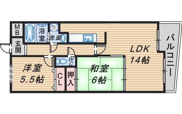 HAPPINES743(2LDK/3階)の間取り写真