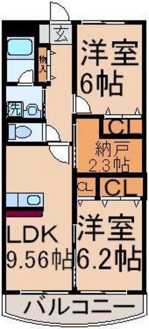 ブランシエ中神(2SLDK/5階)の間取り写真