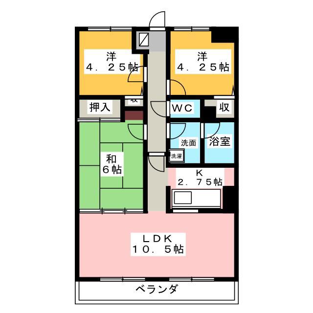 ビラ玉川学園台(3LDK/1階)の間取り写真