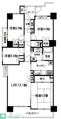 レールシティ大宮壱番館(4LDK/7階)の間取り写真