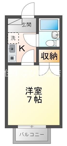 コーポ浅井II(1K/2階)の間取り写真