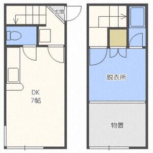 サンテラス麻生(1DK/1階)の間取り写真