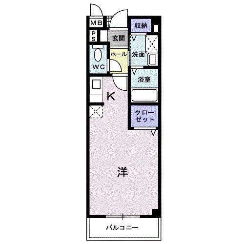 アヴェニール(ワンルーム/2階)の間取り写真