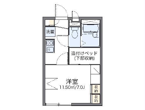 レオパレスグレイス(1K/2階)の間取り写真