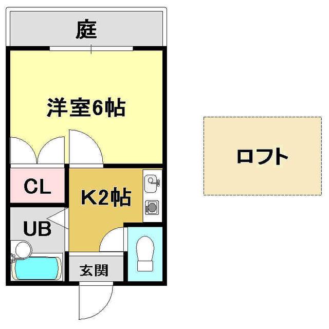 ホワイトパレス(1K/1階)の間取り写真
