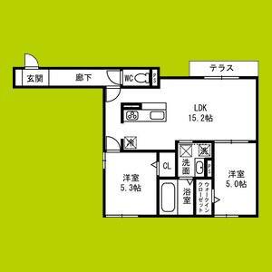 PASSARO GRANDE北田辺(2LDK/3階)の間取り写真