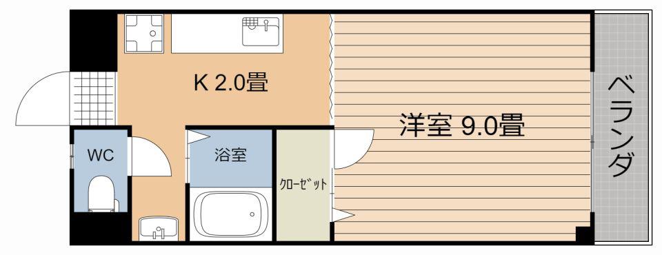 カンフォトとそ(1K/2階)の間取り写真