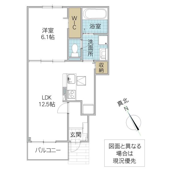 シャンドフルール(1LDK/1階)の間取り写真