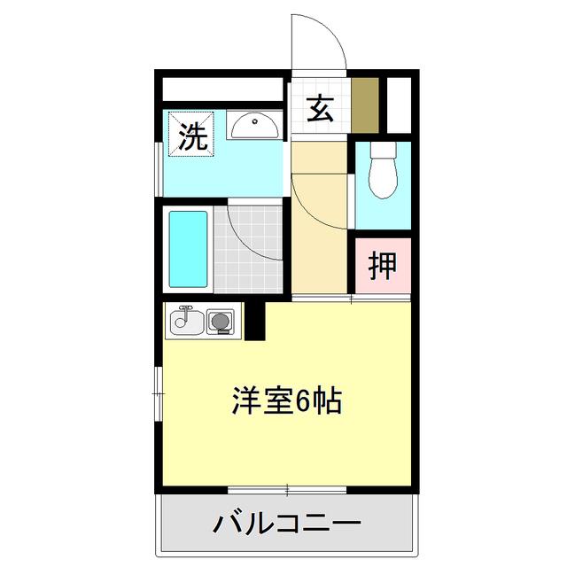多賀ハイツ(ワンルーム/2階)の間取り写真