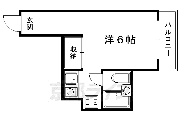 ラピス京都神宮道(1K/2階)の間取り写真