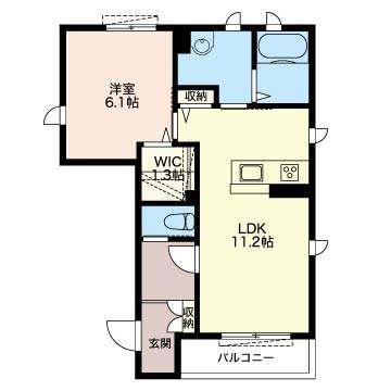 メゾンリアンI(1LDK/1階)の間取り写真
