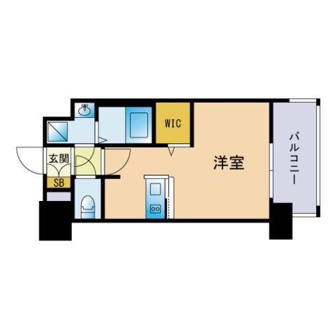エンクレスト天神LARK(ワンルーム/4階)の間取り写真