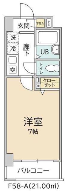 クオーレプロバンス南行徳II(1K/2階)の間取り写真