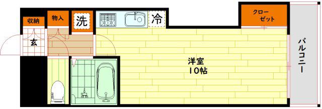 日宝ライフ桜宮(1DK/2階)の間取り写真