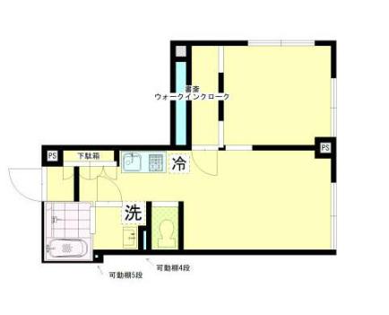 鈴木ビル(1LDK/6階)の間取り写真