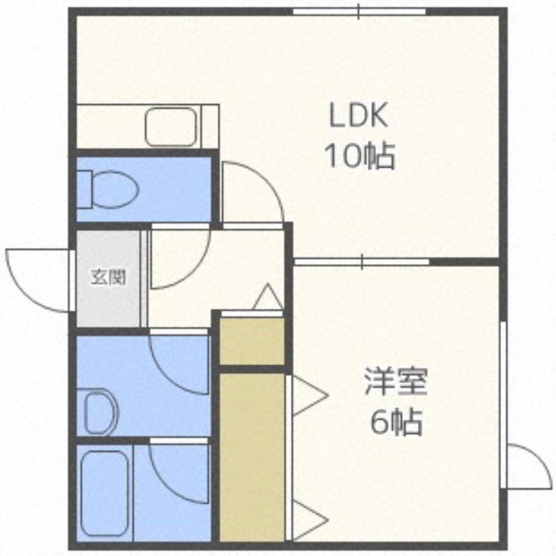ルサージュY(1LDK/2階)の間取り写真