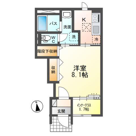 クローバーアイズ(1K/1階)の間取り写真