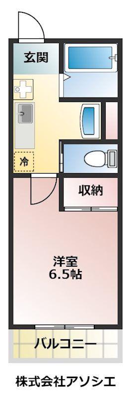 コモドせんげん台(1K/2階)の間取り写真