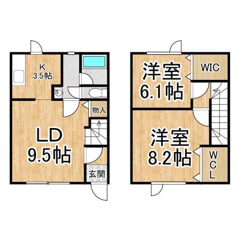 レジデンスセルシオ(2LDK/1階)の間取り写真