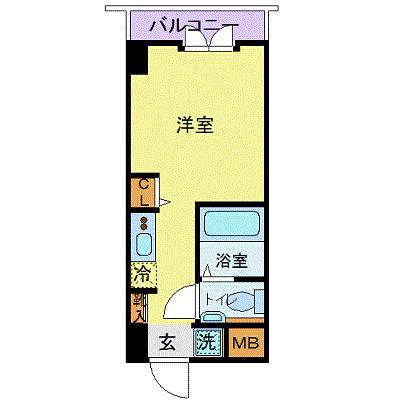 ジーエスプラザ鶴見駅前(ワンルーム/4階)の間取り写真
