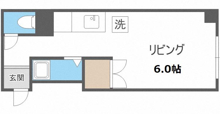 エーエムエスII(ワンルーム/1階)の間取り写真