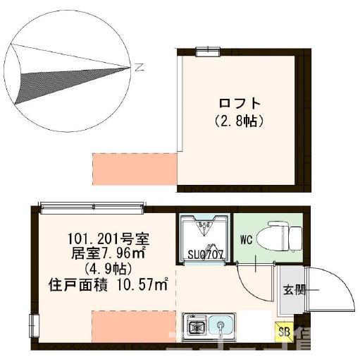 グレース桜上水(ワンルーム/1階)の間取り写真