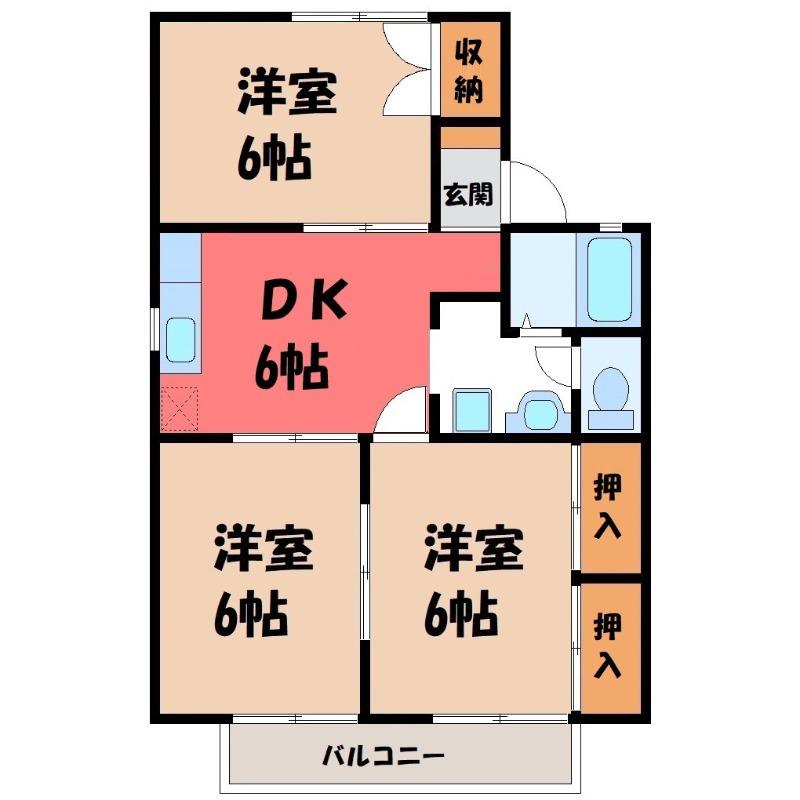 リバーサイド松村(3DK/1階)の間取り写真