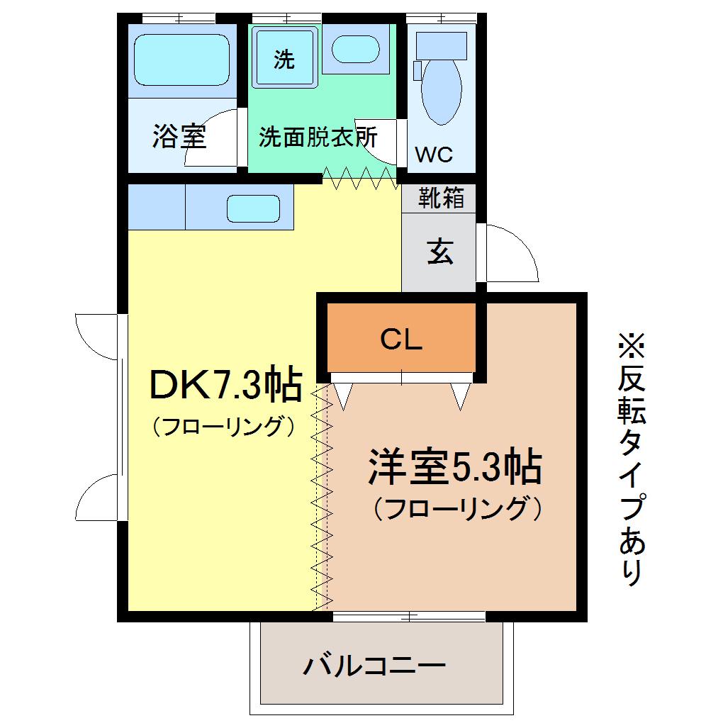 首藤ハイツ5(1DK/2階)の間取り写真