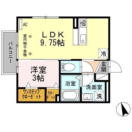 デュシスシャン(1LDK/2階)の間取り写真