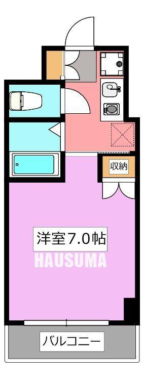 リバティ・ヒル(1K/4階)の間取り写真