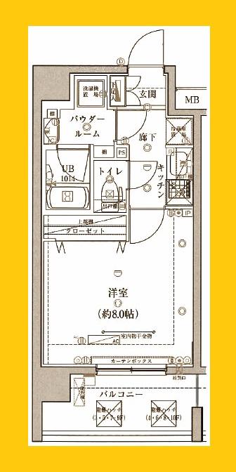 SPATIE BELTA YOKOHAMA (1K/2階)の間取り写真