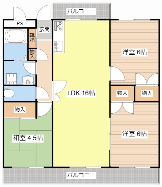 バローゼ12(3LDK/4階)の間取り写真