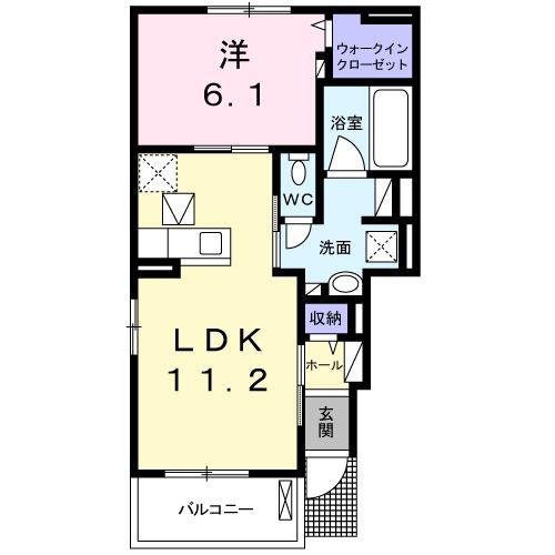 ノールジャルダン(1LDK/1階)の間取り写真