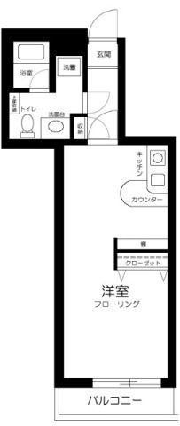 菱和パレス世田谷桜丘(ワンルーム/1階)の間取り写真