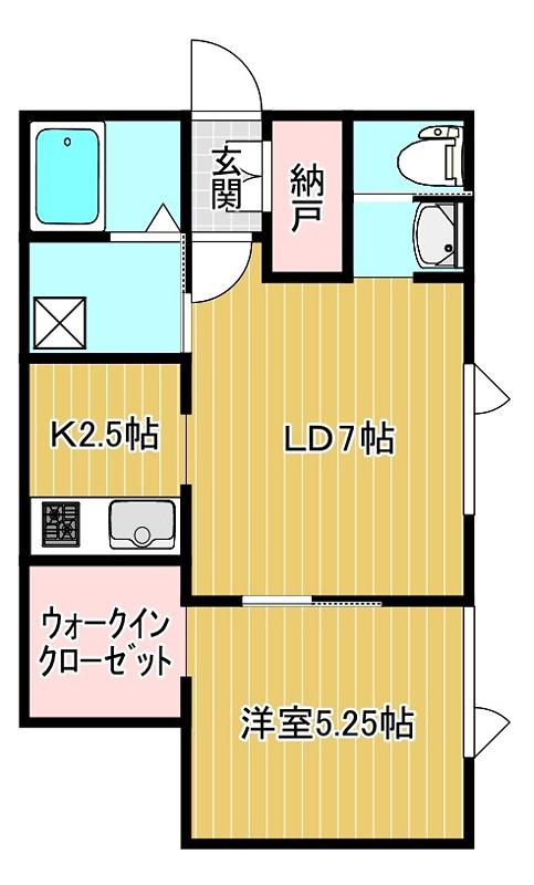 スモールフォレスト(1LDK/2階)の間取り写真