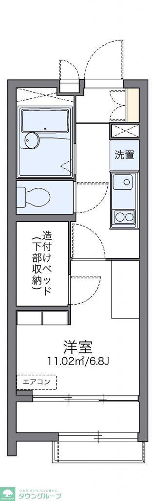 レオパレスヴェルレーヌ(1K/2階)の間取り写真