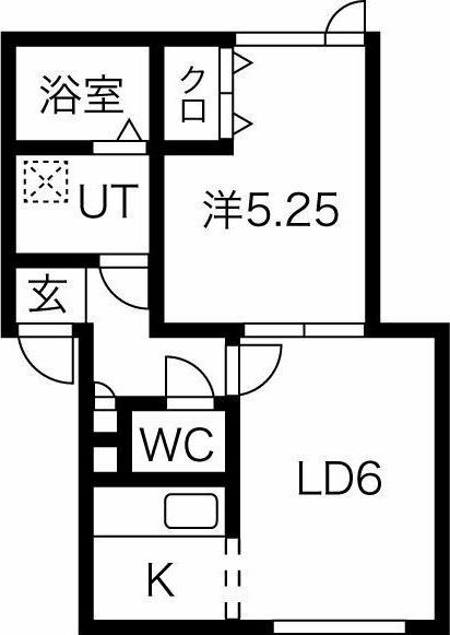 スノーチャイルド(1LDK/2階)の間取り写真