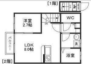 KAMIJI宮町(1LDK/2階)の間取り写真