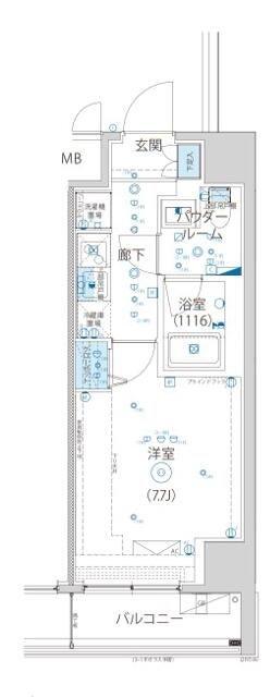 ARTESSIMOVENTO(1K/7階)の間取り写真