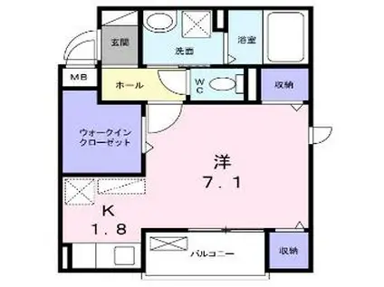 カーサ グランツ(1K/2階)の間取り写真