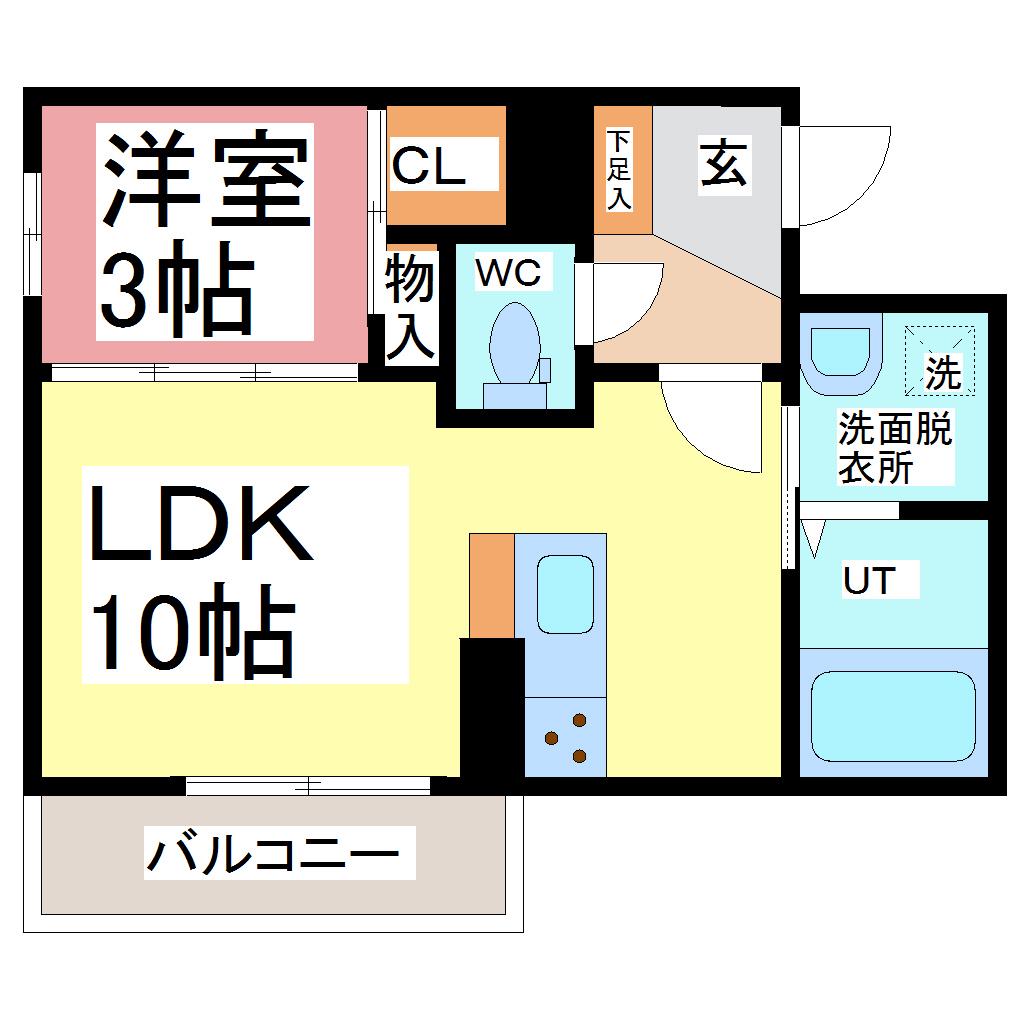 プロヌーブ舞屋(1LDK/2階)の間取り写真