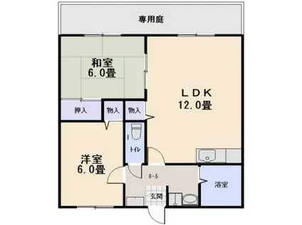 アーバンハイツC(2LDK/1階)の間取り写真