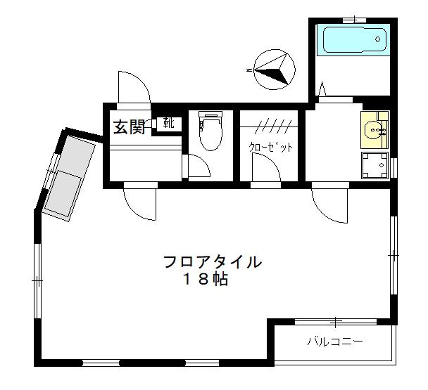 クロスティ練馬(ワンルーム/2階)の間取り写真