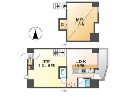 美SILENT MOTOYAMA(1SLDK/9階)の間取り写真