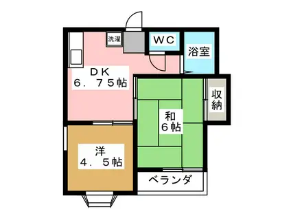 コロニアル実籾第1(2DK/1階)の間取り写真