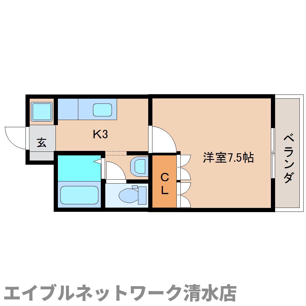 ラピュタ(1K/1階)の間取り写真