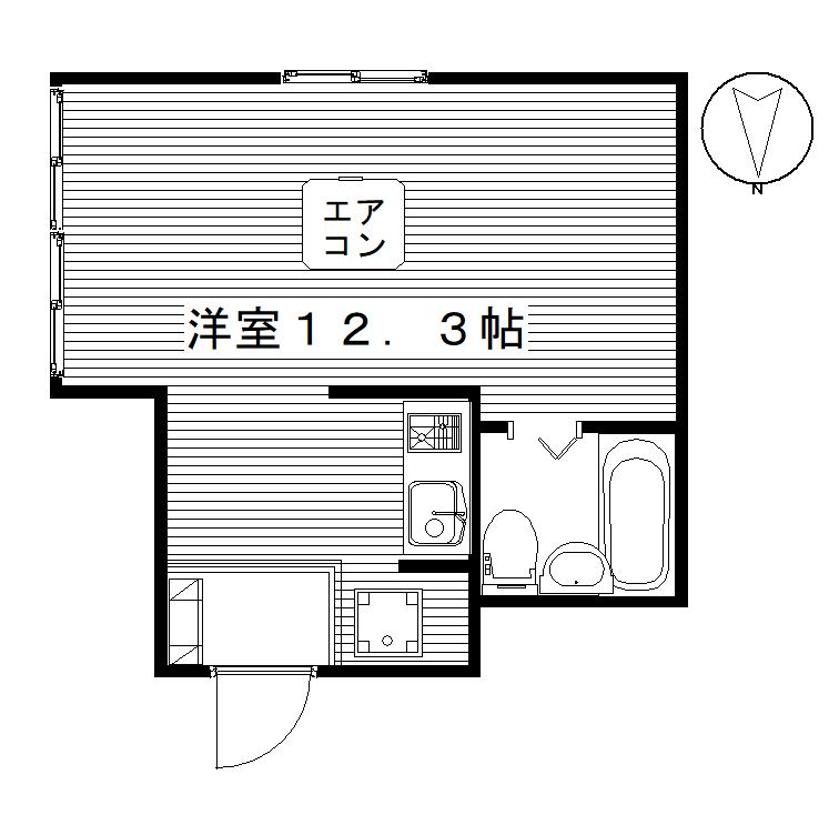 けやきヒルズ本町A(ワンルーム/2階)の間取り写真